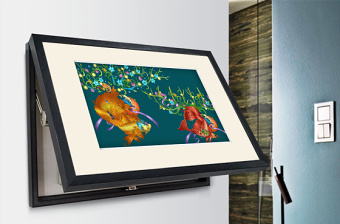新中式抽象3D立体烂漫卡通鲤鱼电表箱装饰画