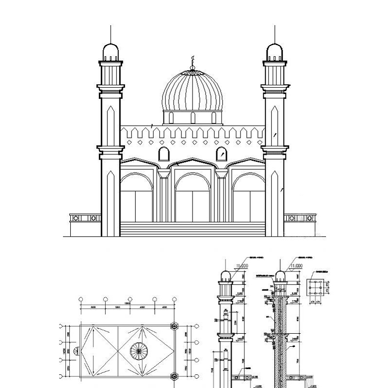 [呼图壁]某清真寺建筑扩初图