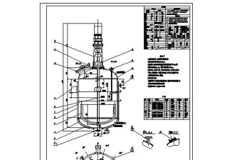 3000L不锈钢反应釜总装图CAD图纸