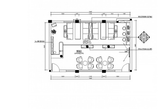 湖南某高校休閑舒適書吧室內設計CAD施工圖（含效果圖）