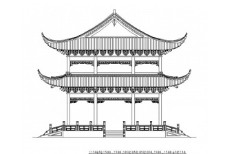古建重檐歇山顶亭子施工图CAD