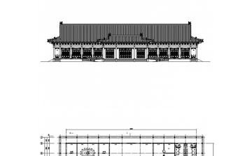 一层歇山式仿古建筑游客中心建筑施工图CAD