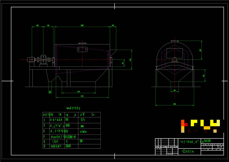 滚筒式筛砂机CAD机械图纸