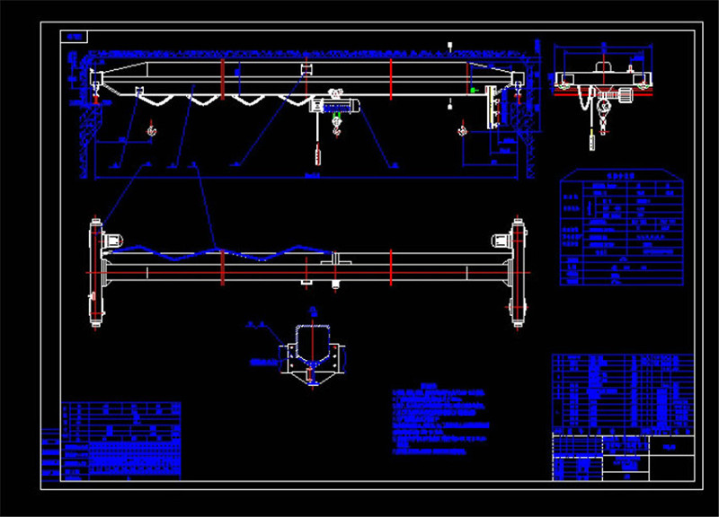 A型电动单梁起重机CAD机械图纸