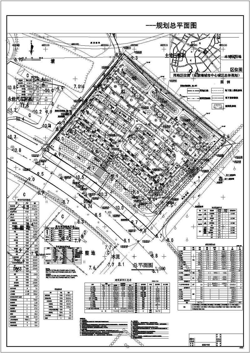 某城市住宅小区总平面建筑规划方案图