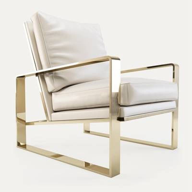 现代金属框架皮革单人沙发椅3D模型下载 现代金属框架皮革单人沙发椅3D模型下载