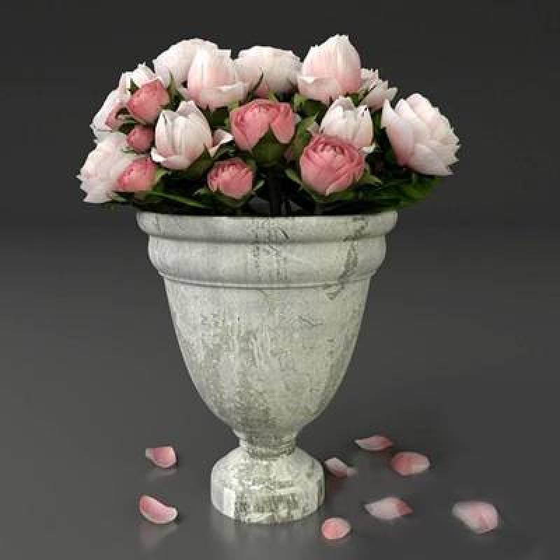 灰色石头花瓶3D模型下载 灰色石头花瓶3D模型下载