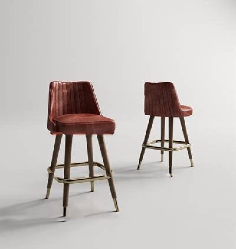 现代金属皮革吧椅组合3D模型下载 现代金属皮革吧椅组合3D模型下载
