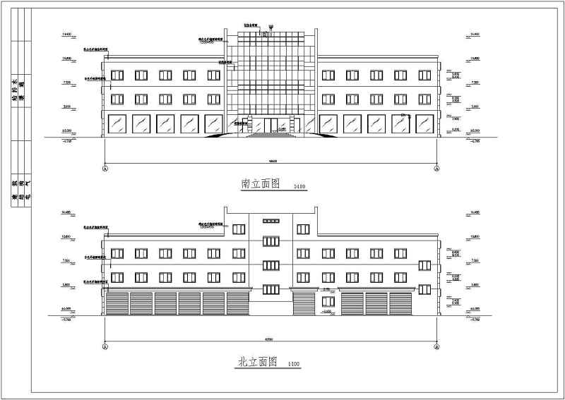 三层全框架结构办公楼建筑施工图