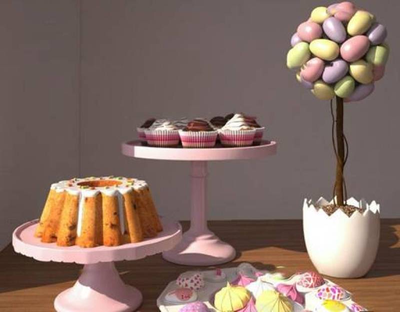 现代蛋糕架甜点组合3D模型下载 现代蛋糕架甜点组合3D模型下载