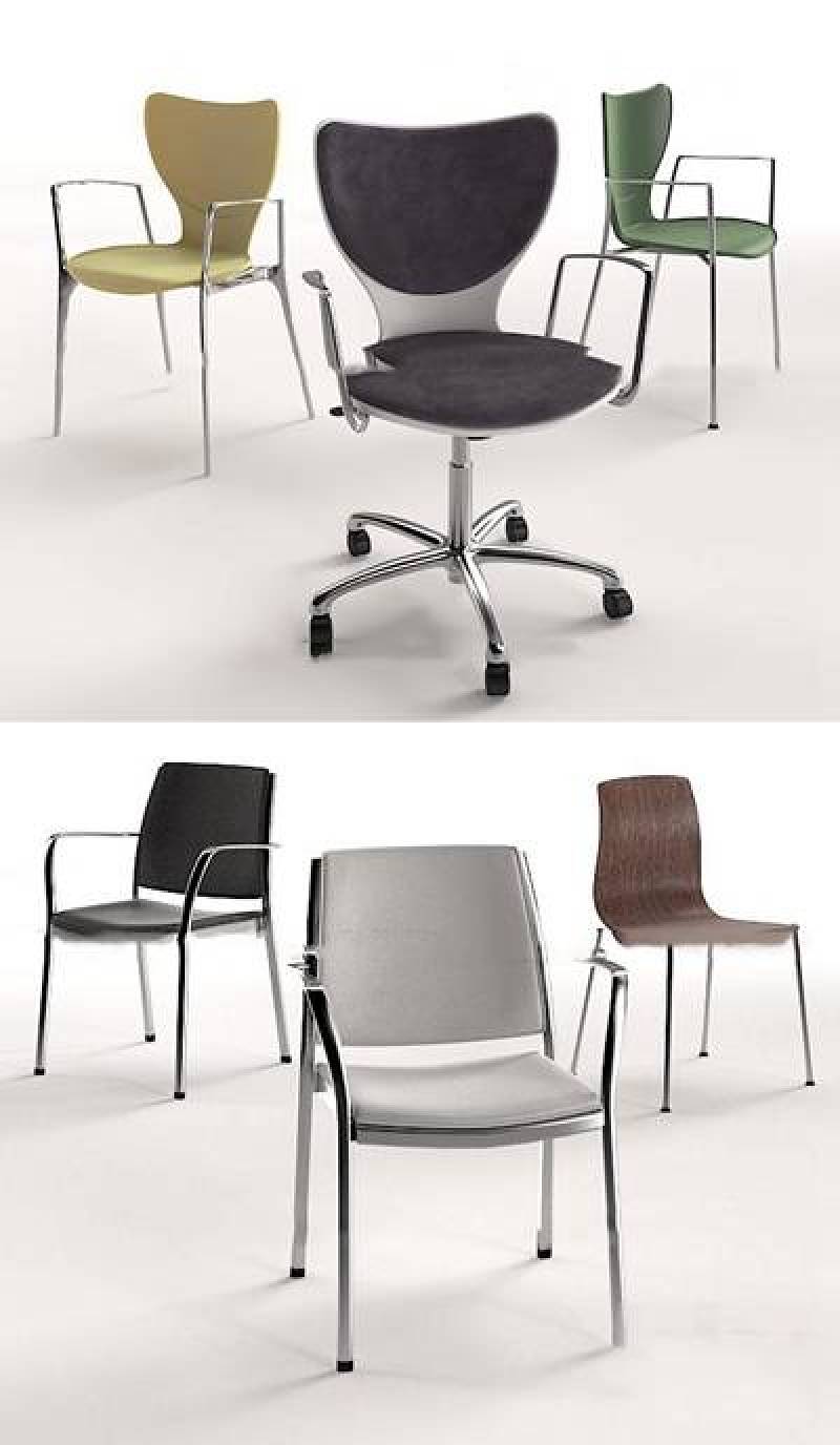现代布艺办公椅职员椅组合3D模型下载 现代布艺办公椅职员椅组合3D模型下载