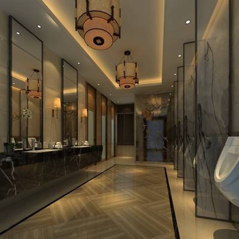 现代酒店卫生间 现代吊灯3D模型下载 现代酒店卫生间 现代吊灯3D模型下载