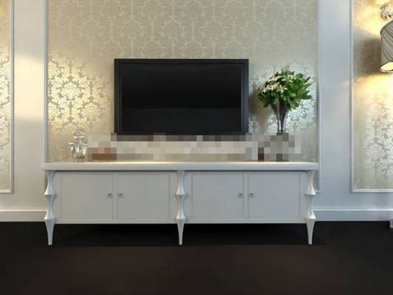 欧式简约白色木艺电视柜3D模型下载 欧式简约白色木艺电视柜3D模型下载