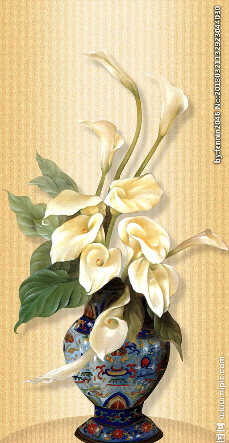 植物马蹄莲装饰油画图片