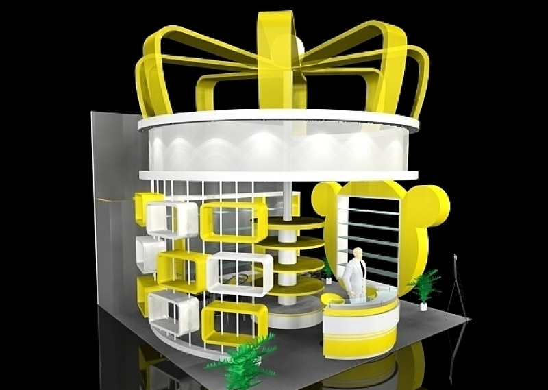 黄色展览特装3Dmax模型