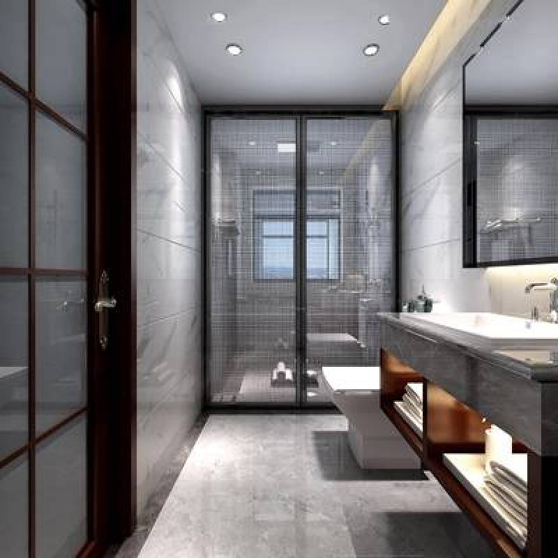 新中式淋浴间卫生间3D模型下载 新中式淋浴间卫生间3D模型下载