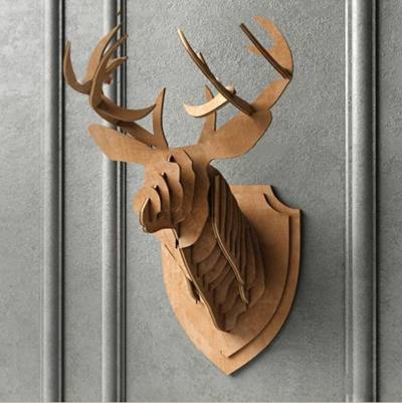 现代鹿头艺术品挂件3D模型下载 现代鹿头艺术品挂件3D模型下载