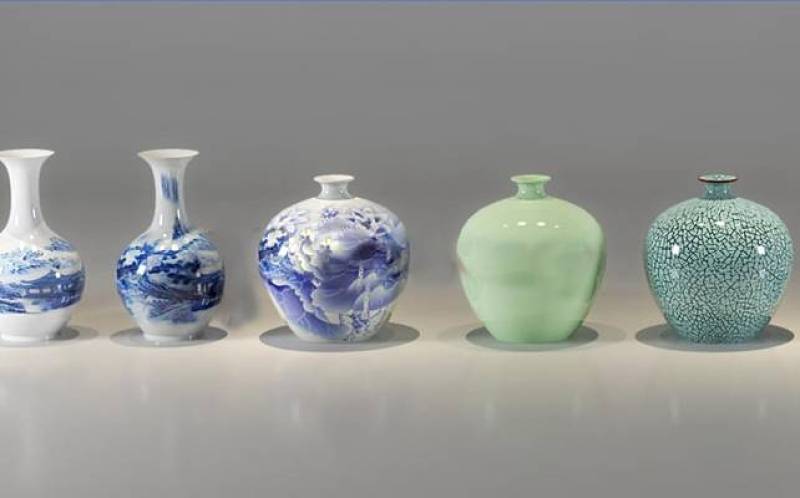 中式陶瓷花瓶装饰摆件3D模型下载 中式陶瓷花瓶装饰摆件3D模型下载