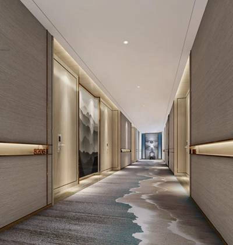 新中式酒店过道3D模型下载 新中式酒店过道3D模型下载