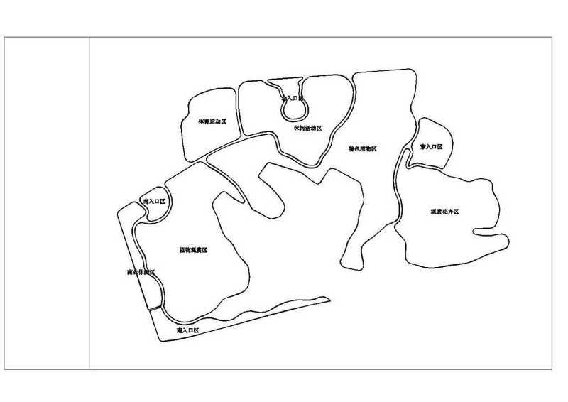 县城某公园功能分区CAD图纸