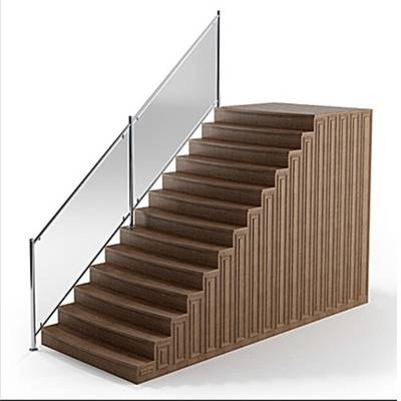 现代白色木艺楼梯63D模型下载 现代白色木艺楼梯63D模型下载