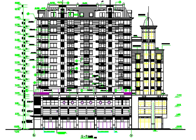 某高层住宅楼建筑cad施工设计图