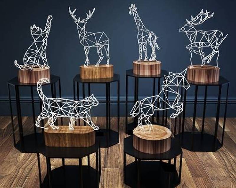 现代小鹿动物造型装饰灯组合3D模型下载 现代小鹿动物造型装饰灯组合3D模型下载