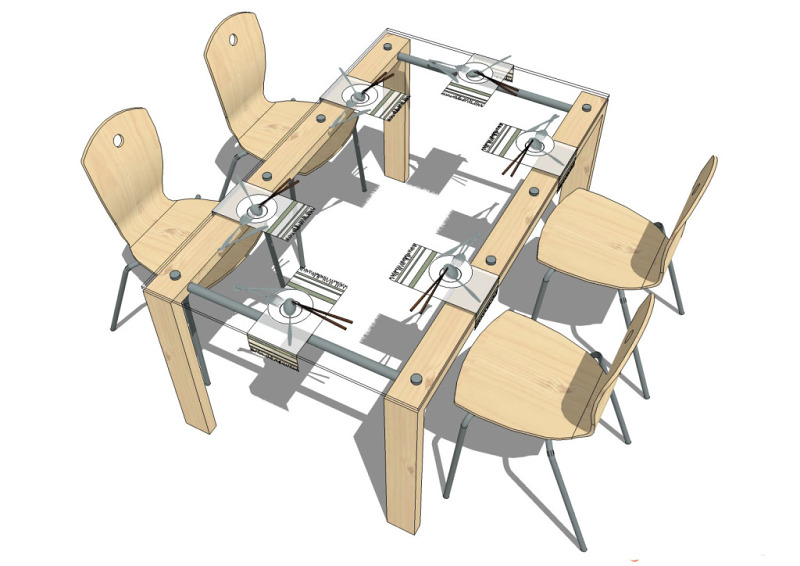 创意桌椅模型效果图