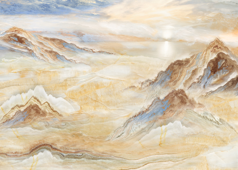 大气高档瀑布山水大理石石纹背景图片