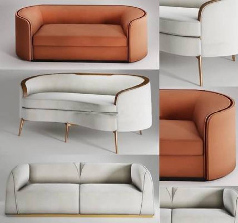 现代皮革双人沙发组合3D模型下载下载 现代皮革双人沙发组合3D模型下载下载