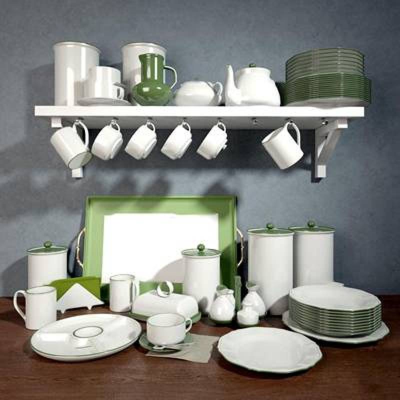 现代陶瓷餐具组合3D模型下载 现代陶瓷餐具组合3D模型下载