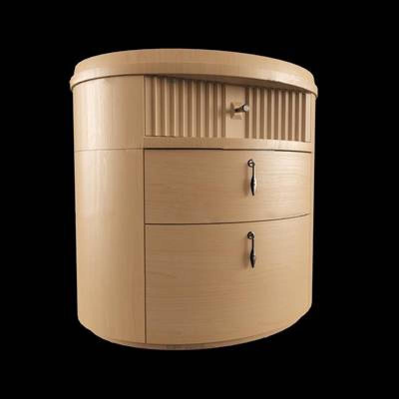 现代实木圆形床头柜3D模型下载 现代实木圆形床头柜3D模型下载