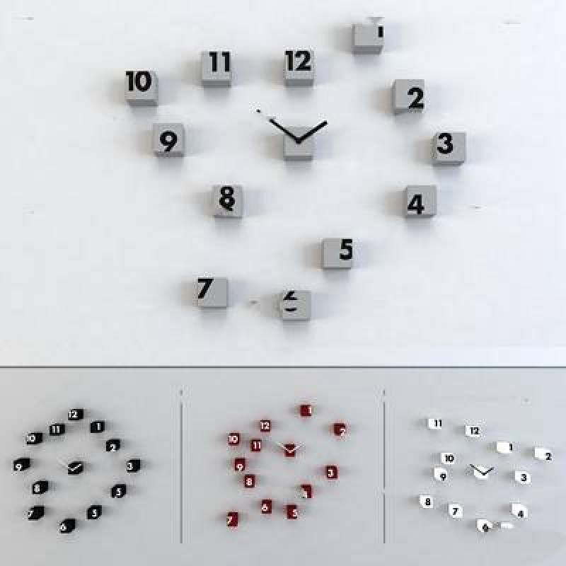 现代小方块时钟挂钟3D模型下载 现代小方块时钟挂钟3D模型下载