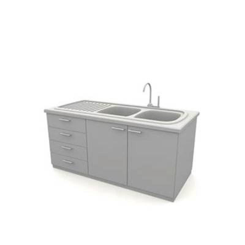 灰色洗水槽3D模型下载 灰色洗水槽3D模型下载