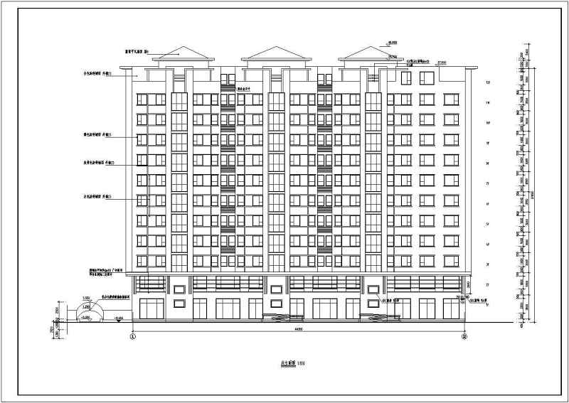 书香门第公寓小高层住宅建筑施工图（全套）