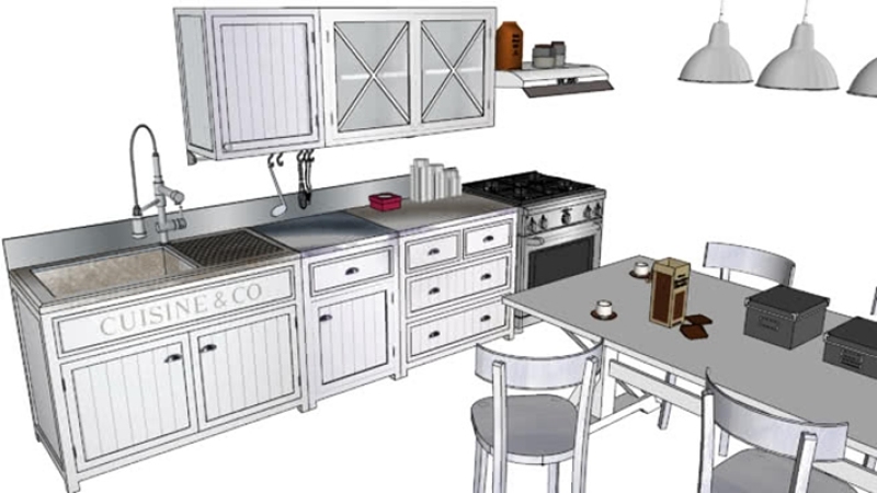 家居开放厨房 草图大师模型SU模型下载 家居开放厨房 草图大师模型SU模型下载