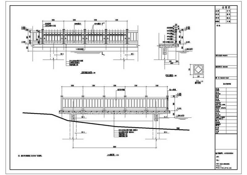 桥头公园景观塑木栏杆CAD图纸