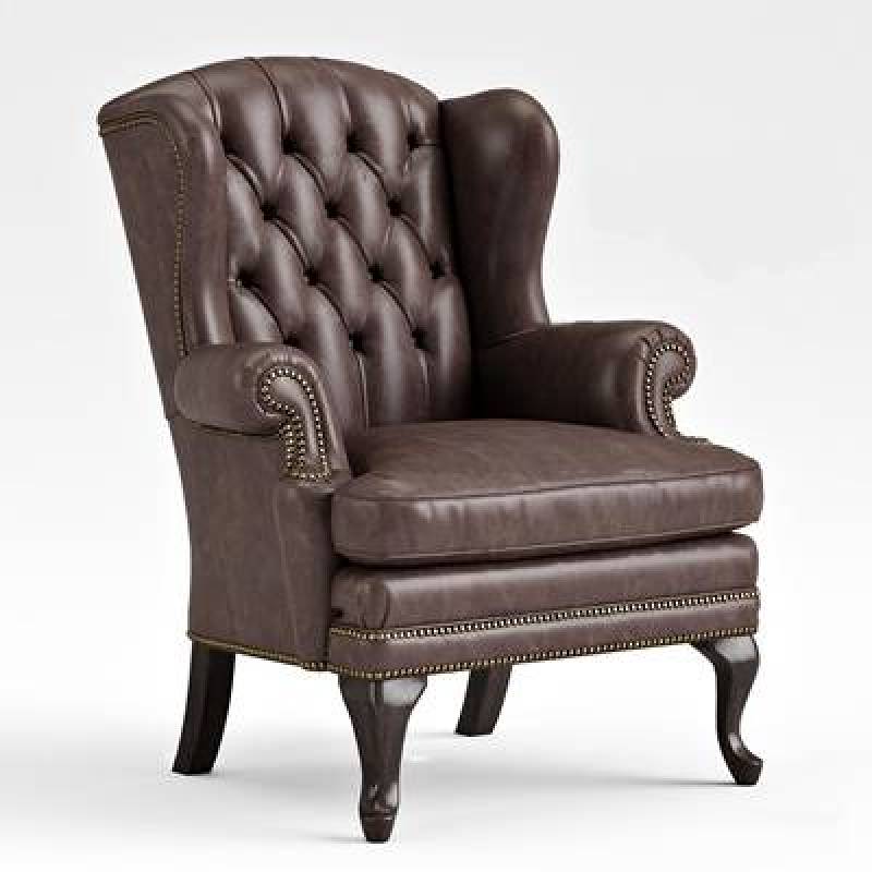 欧式皮革沙发椅3D模型下载 欧式皮革沙发椅3D模型下载