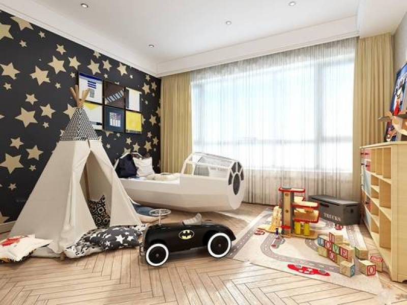 现代飞船儿童床帐篷玩具卧室空间3D模型下载 现代飞船儿童床帐篷玩具卧室空间3D模型下载