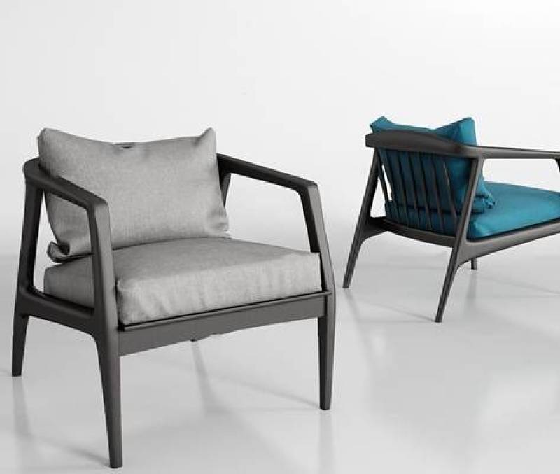现代休闲布艺单椅组合3D模型下载 现代休闲布艺单椅组合3D模型下载