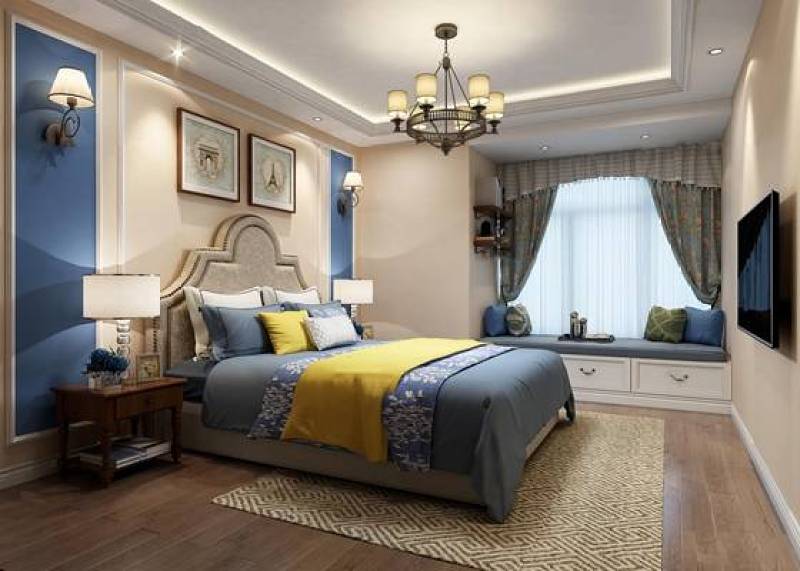 美式卧室空间3D模型下载 美式卧室空间3D模型下载
