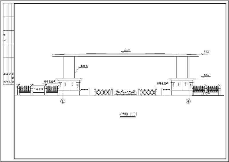 某小区钢大门建筑设计方案图纸