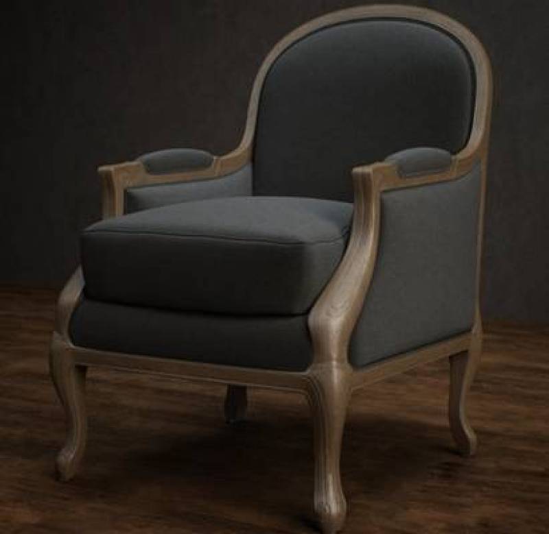 美式简约蓝色布艺扶手椅3D模型下载 美式简约蓝色布艺扶手椅3D模型下载