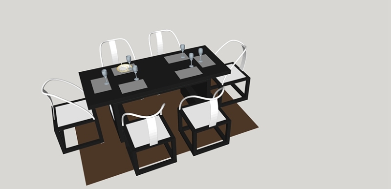 精品免费餐桌椅组合SU模型下载 精品免费餐桌椅组合SU模型下载
