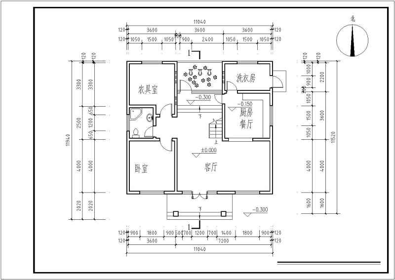 221.8平方米别墅建筑设计图纸