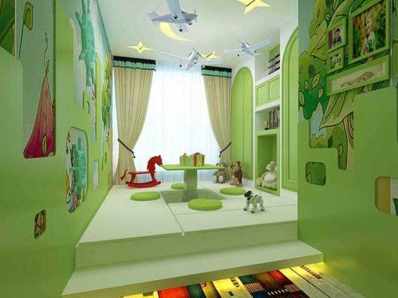 现代男孩儿童房 现代绿色木艺休闲桌3D模型下载 现代男孩儿童房 现代绿色木艺休闲桌3D模型下载