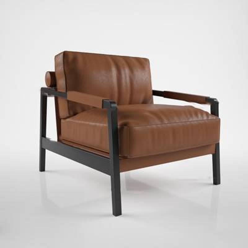 现代皮革单人沙发3D模型下载 现代皮革单人沙发3D模型下载