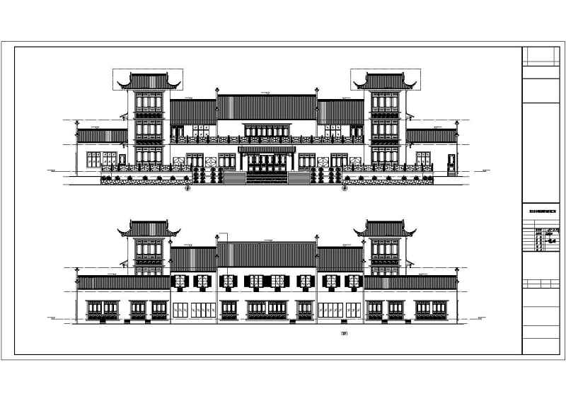 重庆市某地多栋框架结构仿古建筑设计施工图纸