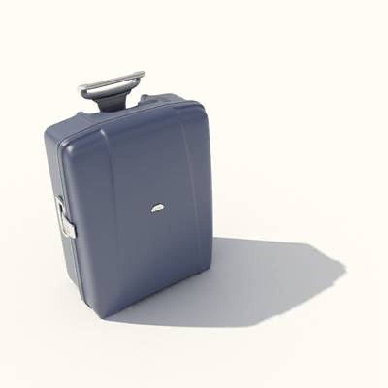 蓝色塑料行李箱3D模型下载 蓝色塑料行李箱3D模型下载