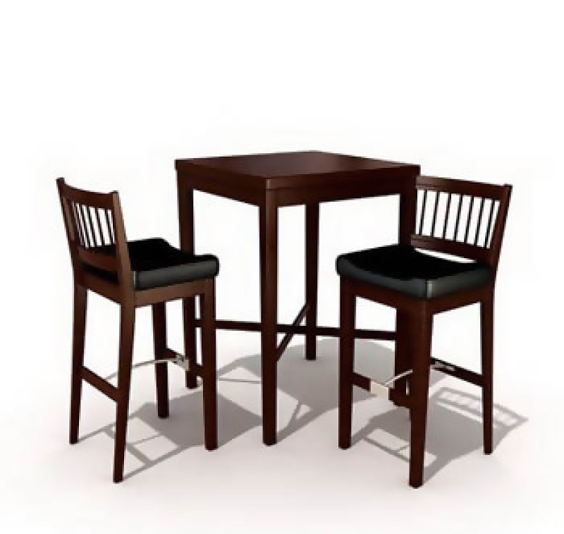 19-餐馆餐厅桌椅组合3DMAX模型素材（带材质）